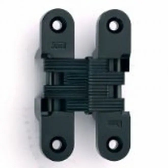 212 MAIN Pinch-Free SOSS 220US19 Heavy-Duty Metal Invisible Concealed Hinge, 1.37x5.5 in, Riveted, Black, Fully Molded, Fits 2" Doors, Eliminates External Pinch Points, Door Hardware