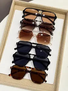 6 Pairs Large Frame Pilot Sunglasses, Fashionable Frames Sunglasses, Retro Fashion Glasses, Uv400 Protection, Ideal for Driving, Camping, Fishing, Parties, Summer Sunglasses