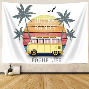 Outer Banks North Carolina Tapestry for College, Outer Banks Poster Retro Flags for Room Outer Banks Merch Vintage Art Wall Tapestries Hanging for College Dorm Room Home Decor Room Flags