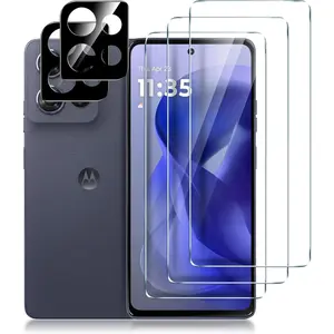 Motorola Moto G Power 5G (2025) Screen Protector, 3 Pack Tempered Glass 9H Hardness HD Clear Film + 2 Pack Camera Lens Glass Protector, Case Friendly, Touch Sensitive