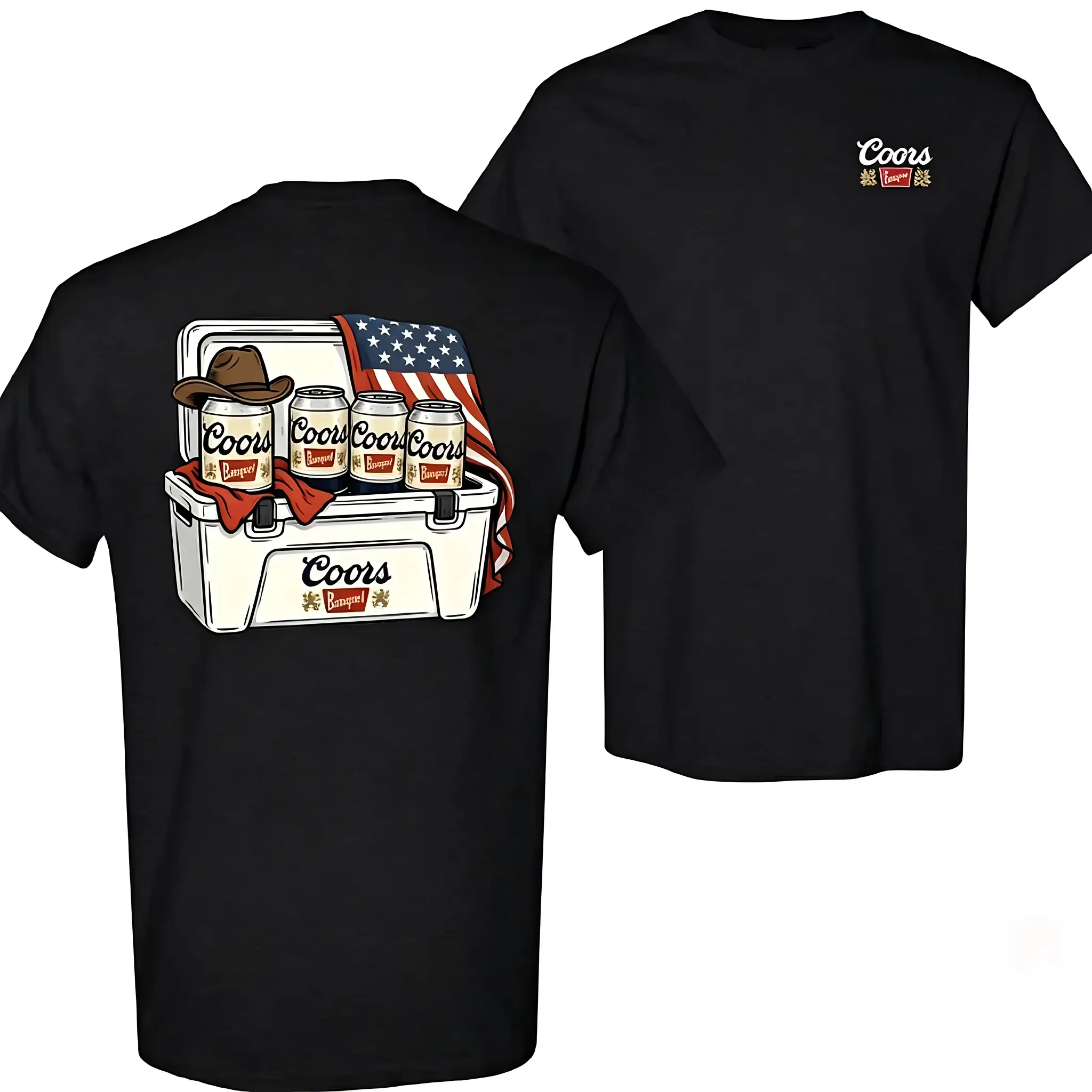 Western Cowboy Vintage Beer Shirt for Men, Retro Graphic Tee for BBQ, Gifts & Streetwear, Menswear Top, Men's T-shirts