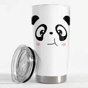 Panda Tumbler 20oz for Kids Teen Girl Stainless Steel Insulated Tumblers Coffee Travel Mug Cup Panda Gifts for Birthday Christmas