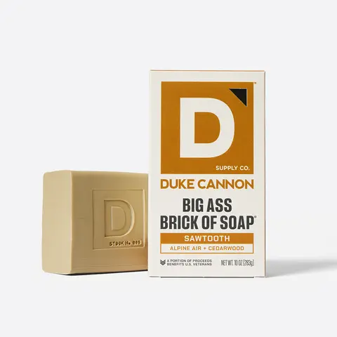Duke Cannon Supply Co. Big Brick of Soap for Men - Sawtooth, Masculine Alpine Air and Cedarwood, Superior Grade Extra Large Men’s Bar Soap, Gentle Cleanser, 10 oz Body Care