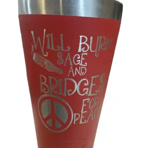 Custom laser engraved cup