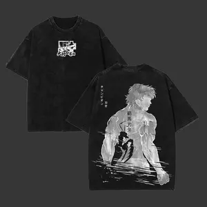 Retro Heavy Limited Baki Hanma Ver3 - Baki Hanma vs Kengan Ashura Anime Double Printed Vintage  Washed Tee Unisex Oversize Anime Manga Washed Heavyweight Cotton T-shirt, Anime Lover