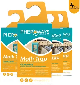 PHEROWAYS Clothes Moth Traps for Closet Clothing & Carpet Moth Traps  Non-toxic, Effective Guaranteed (4 Pack) Eco-friendly Garden Ants  Liquid Box