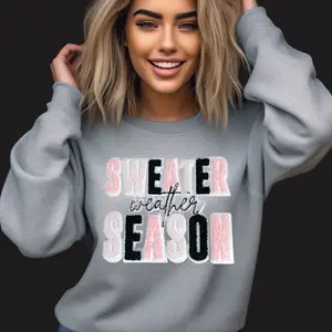 Sweater Weather Season Chenilles Patches(RTS) Fabric Garment Women Womenswear Hoodie