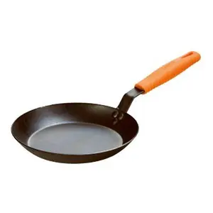 212 MAIN 12 in. Pre-Seasoned Carbon Steel Skillet - Orange Silicone Handle Holder, Cookware Pans