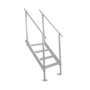 GARVEE Heavy-Duty 4-Step Aluminum Dock Ladder, Aluminum Swimming Ladder With 500LB Capacity, Non-Slip Treads, Quick-Release Buckles, and Saltwater-Resistant Design for Pontoon, Pool, Lake, and Marine Use