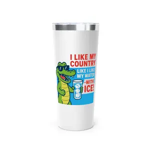 Patriotic Fun Insulated Tumbler for Ice Drinks, Birthday Gift, Summer Drinkware, Outdoor Adventure, Alligator Alcatraz, MAGA, ICE, Florida
