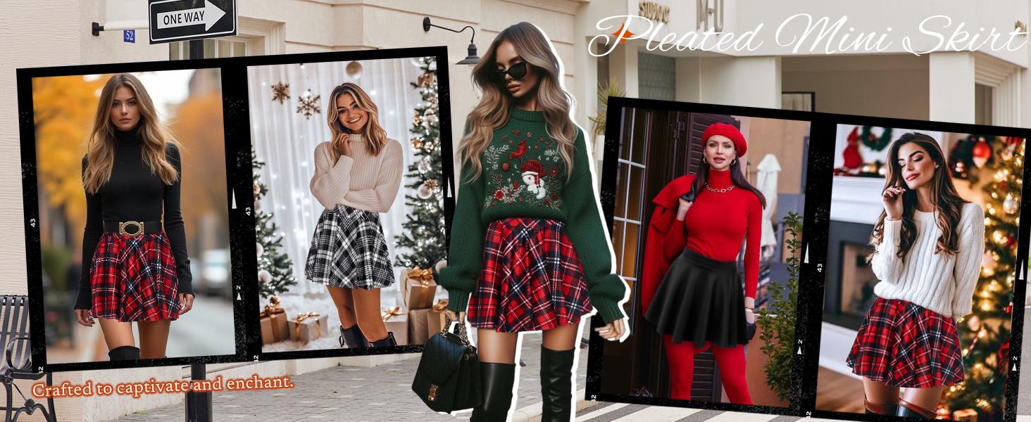 Avidlove Pleated Mini Skirt Plaid Skirts High Waist A Line Skater Skirt for Lingerie Schoolgirl Avidlove Pleated Mini Skirt Plaid Skirts High Waist A Line Skater Skirt for Lingerie Schoolgirl