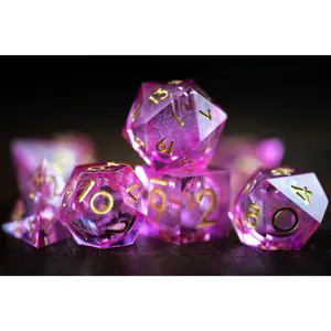 Pink Stardrop Liquid Core Dice Set