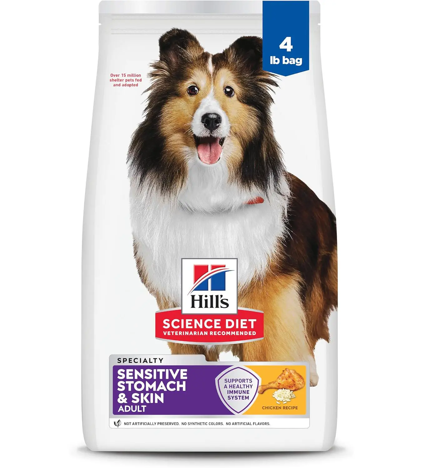 Adult Sensitive Stomach & Skin Dry Dog Food, Chicken, 4 lb. Bag