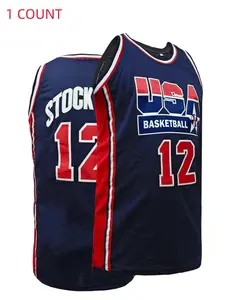 Men's Basketball Jersey, Breathable Round Neck Sportswear, Sleeveless Boys Training Uniform, Team T-shirt, Fashion Top, Apparel Jersey