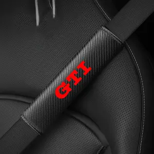 Car Seat Belt Shoulder Cover For VW Volkswagen Golf GTI ,Anti-slip Grip PU Leather Car Seat Belt Shoulder Pad, Car Interior Decoration Accessories ,Gift