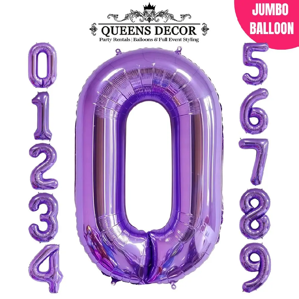 32in Jumbo Number Balloon Purple Foil for Party Balloons & Balloon Styling