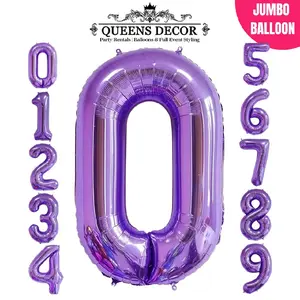 32in Jumbo Number Balloon Purple Foil for Party Balloons & Balloon Styling