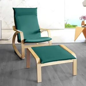 Velvet Forest Green Chair and Ottoman Covers, Compatible with IKEA Poang