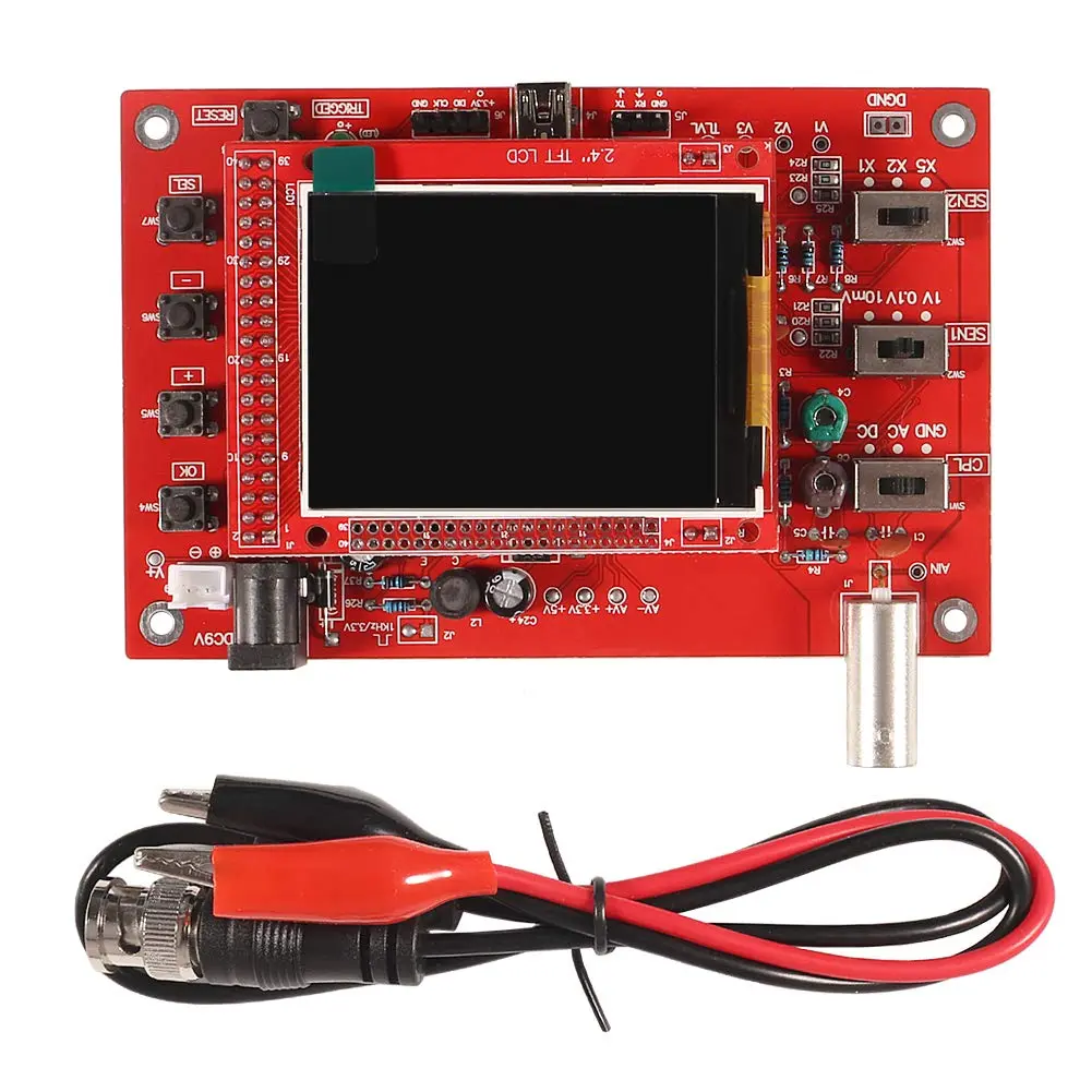 DSO 138 DIY Oscilloscope Kit Opening Source 2.4" TFT 1MSPS Pocket-Size Digital Oscilloscope Kit with DIY  & Probe, Handheld Pocket  Learning Set, Assembled Vision