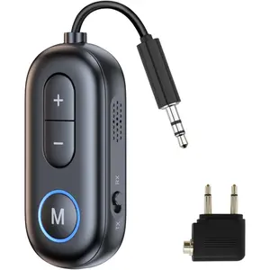 Bluetooth 53 transmitter receiver for airplane wireless bluetooth adapter 2 in 1 adapter travel essentials for airplane tv fitness bike home stereo