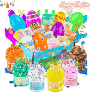Easter Butter Slime Kit – 6 Prefilled Egg Slimes, Soft Non-Stick Sensory Slime for Kids, Party Favors & Egg Hunt Basket Stuffers