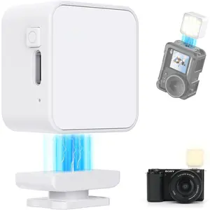 Mini LED Action Camera Video Light, Magnetic Cold Shoe Photography Fill Lighting for DJI Osmo Action 5Pro/4/3 Camera Cage and Osmo Pocket3 for Vlog Shooting Record, Portable Rechargeable(White)