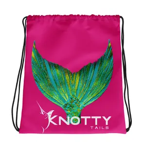 Vibrant Pink Mermaid Tail Drawstring Bag for Active Lifestyle - Stylish, Durable, and Versatile!