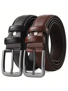 Men/women Vintage PU Leather Belt, Casual Versatile Fashion Accessory, All Seasons Waistband, Plain Pattern, Non-Ca Prop 65