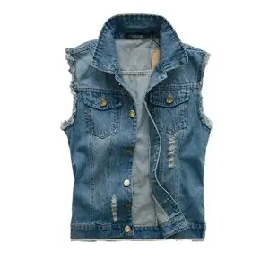 New 2022 Mens Sleeveless Jeans Jacket Men Oversize 6XL Blue Black Denim Jeans Vest Men Cowboy Denim Vest Mens Jeans Waistcoat Menswear Asian