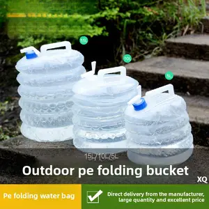 ※Folding water bag water storage bucket self-driving car outdoor portable water storage tank kitchen plastic water bucket with faucet Camp