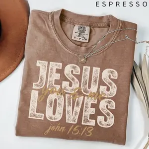 Comfort Colors Vintage Jesus Loves You and Me Grunge TShirt, Retro Christian Faith Graphic Top, Inspirational Religious T-Shirt, Trendy Bible Verse Apparel