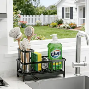 Kitchen Sponge Holder Drain Rack Sink Organizer for Scrubber Storage
