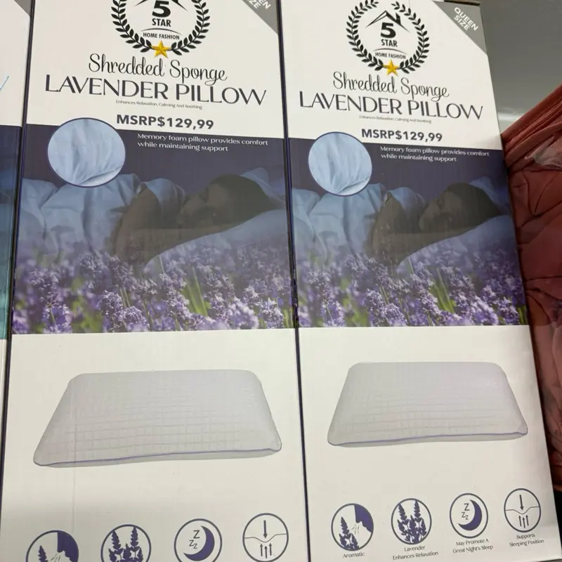 Queen Size Lavender-Scented Memory Pillow, Soft, Comfortable, and Supportive