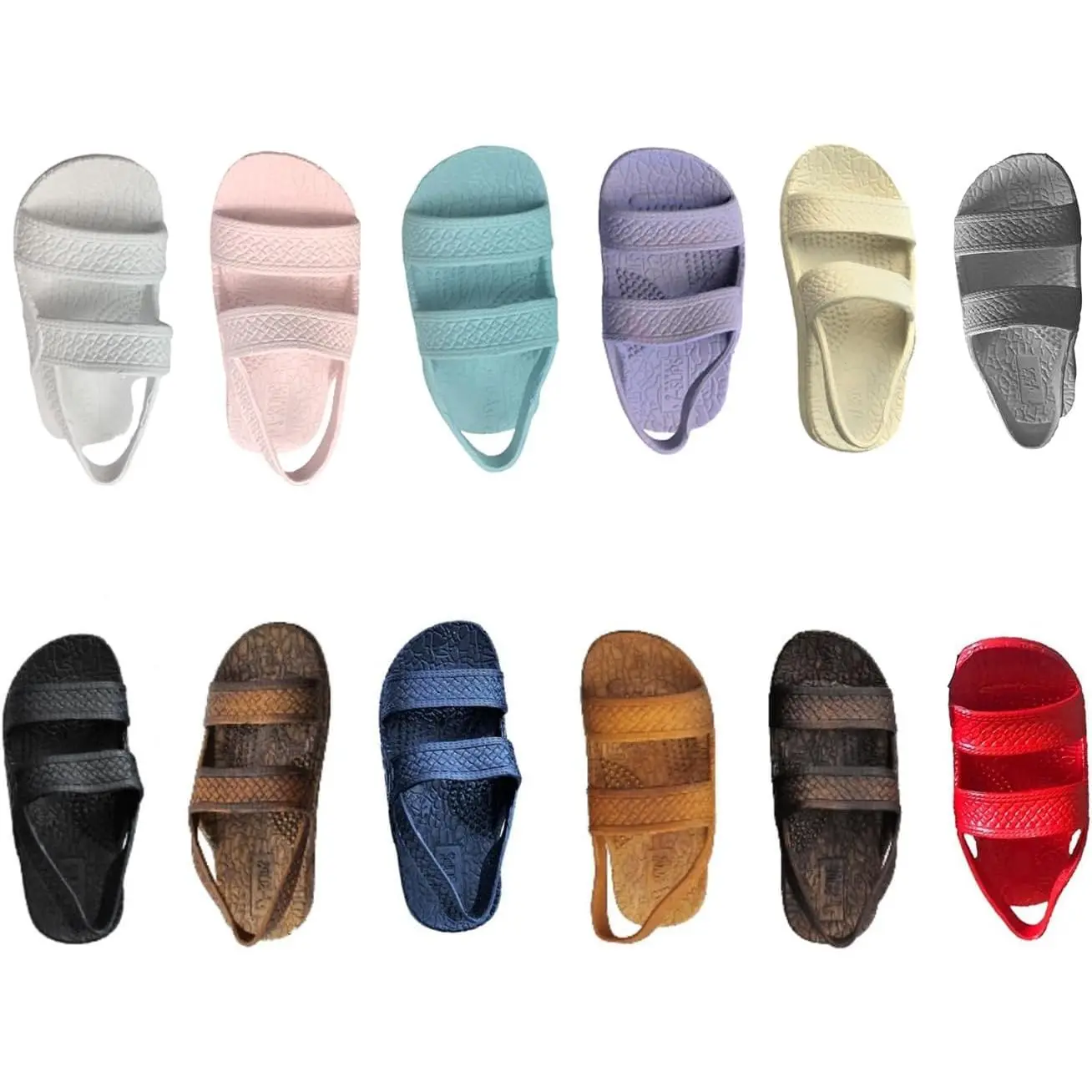 2-3 Toddler Rubber Sole Jesus Jandals - Slip-On, Waterproof, Comfortable Boys' Girls' Beach Summer Sandals with Back Strap, 12 Colors, True Size, SandaliasGift, Hawaiian, Water Resistant