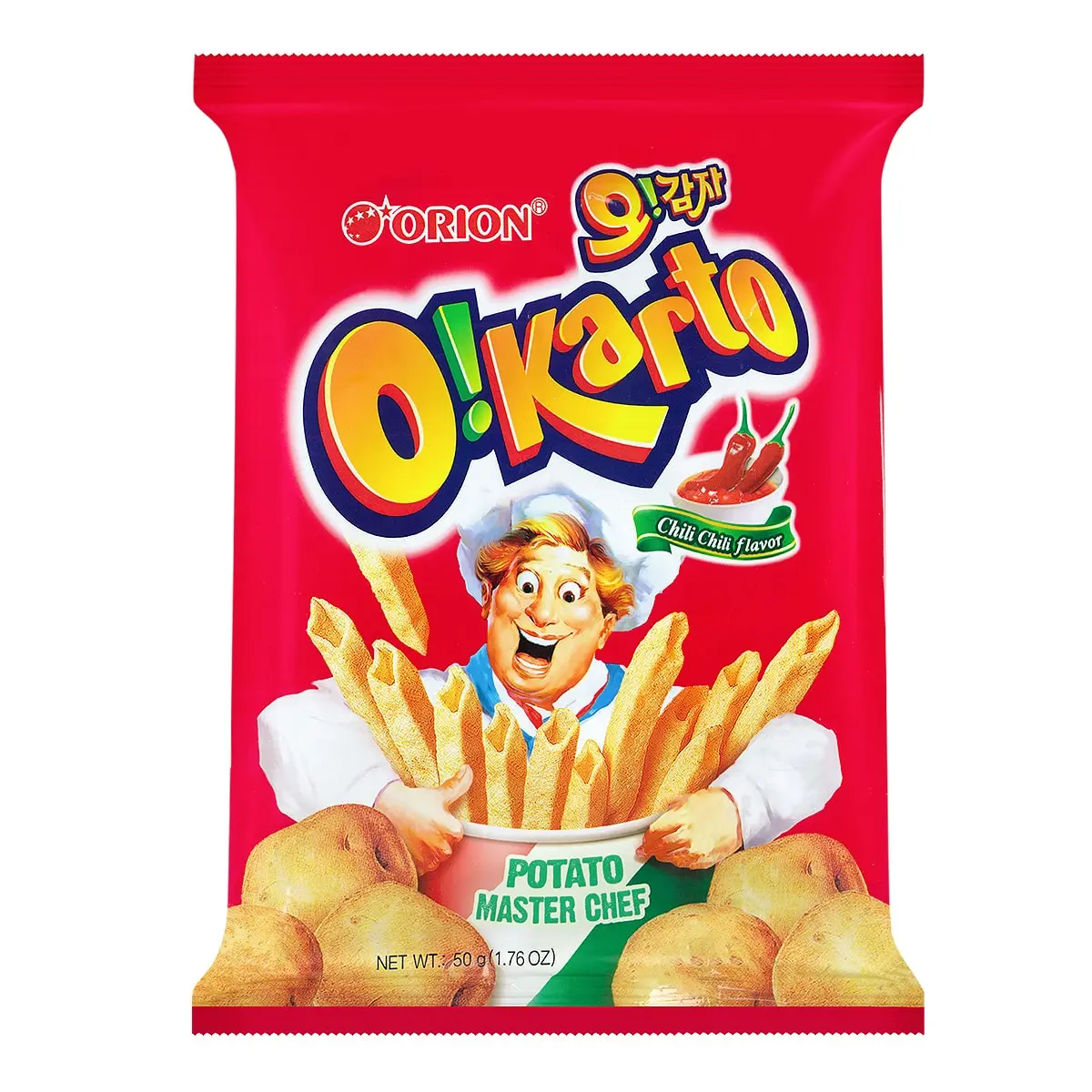 ORION Korea Potato Sticks Spicy Flavor 50g - Crispy Korean Snack, Hot & Sweet Potato Chips, Perfect for Parties & On-the-Go