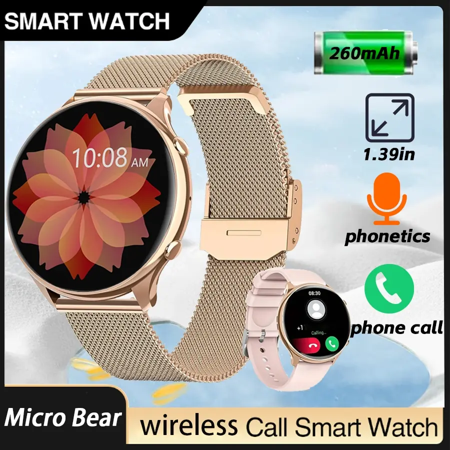 Women's Multifunctional Smart Watch for Android & iPhone, Alexa Built-In, Ip67 Waterproof, Bluetooth-compatible Calls, Health Monitoring, 100+ Sports Modes