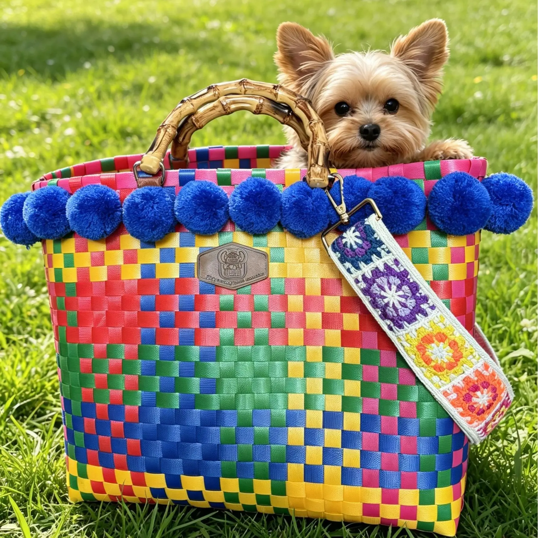 Outdoor Picnic Basket Tote Bag, Large Capacity Woven Beach Basket, Perfect for Camping, Must-Have Summer Getaway Essential, Easy to Clean & Outdoor-Friendly