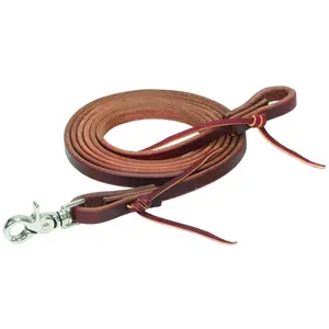Weaver Leather Roper Reins - 1/2" x 7.5' - Golden Chestnut Premium Harness Leather with Weighted Ends