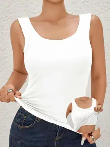 SERACAL 1 Piece Women's Sexy Ribbed Knit Crop Top Sleeveless Corset Style Cami Tank Top Slim Fit Basic Shirt for Gym, Casual & Daily Wear