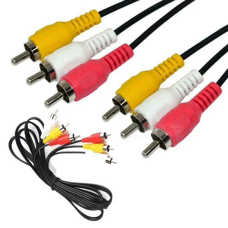 3 RCA to 3 RCA Male To Male Composite Audio Video AV Cable VCR DVD 3FT Connection Game