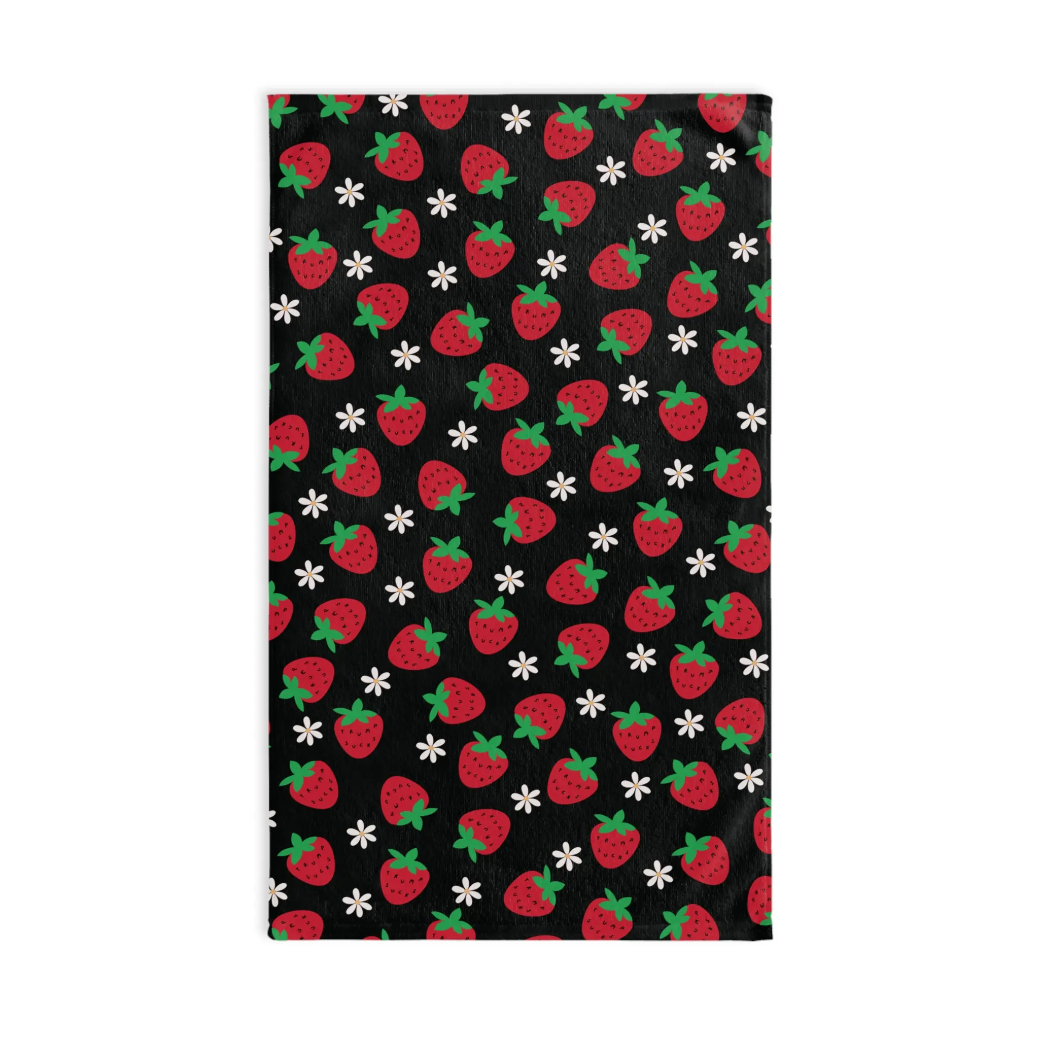 Subtle Trump Sucks Strawberry Hand Towel, Funny Political Home Decor, Berry Kitchen Towel, Hostess Gift, Sarcastic Liberal Gift, FDT Towel