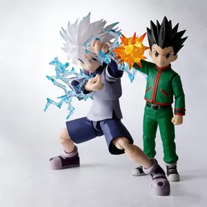 Hot Anime Shf Hunter Hunter Gon Freecss Killua Zoldyck Ko Version Articulated Action Figure Anime Model Desktop Display Ornament