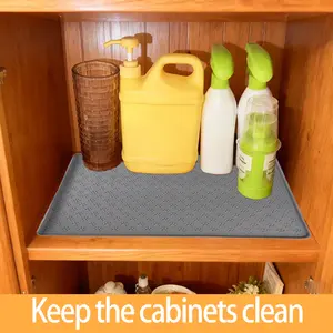 Heavy-Duty Waterproof Silicone Undersink Mat - Non-Slip, Leakproof Sink Base Protector, Easy-Clean Drainage Tray Liner for Kitchen & Bathroom Cabinets, Dishwasher, Washing Machine - Fits Standard Sinks (18.9x11.81 Inches) - Ideal for Home & Commerci Cover