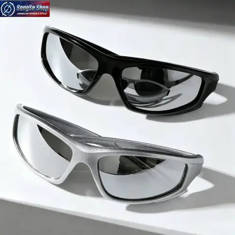Men's 2-Pack Y2K Wrap-Around UV400 Sunglasses - Lightweight Futuristic Cyberpunk Street-Sport Look Eyewear, Street Party Ready for Raves, Outdoor Sports