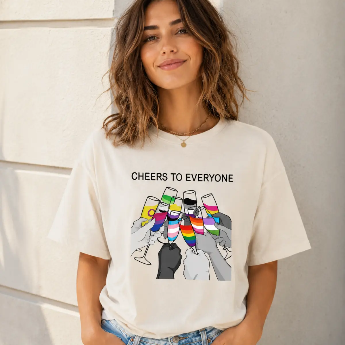 Cheers To Everyone Comfort Colors Shirt, Rainbow Pride Celebration T-Shirt, LGBTQ Equality Graphic Tee, Inclusive Pride Month Apparel, Love Is Love Shirt, Diversity Support Clothing, Unisex Pride Gift For Allies & Friends