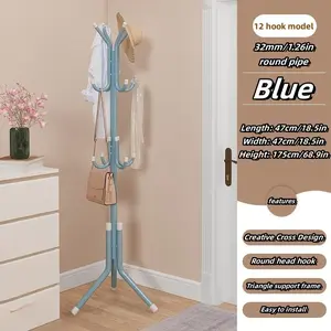 Mind Reader 11 Hook 3-Tier Metal Standing Coat Rack, Free Standing Coat Hanger Organiser for Entryway Hallway Bedroom, Heavy Duty Metal Coat Tree for Jackets Hats Bags Scarves legging multi trouser