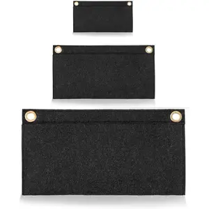 Felt Purse Organizer Insert Set of 3, Non-Slip Wallet Dividers, Multiple Sizes for Handbags and Crossbody, Clutch Tote Bag Insert Pouch Organizer(Black)