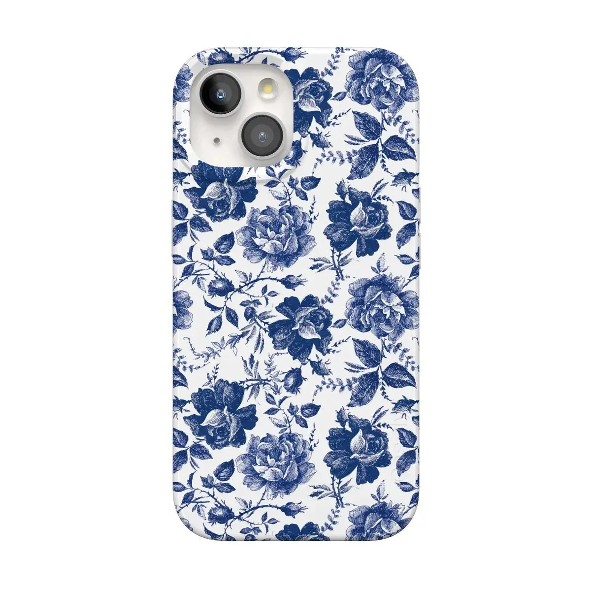 Casely iPhone 15 Case | Rose to Fame | Blue & White Floral | Compatible with MagSafe | Classic Ultra Thin Design