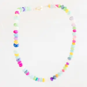 Lola Opal Necklace - Vibrant Opal Colorful Beads 18 Inch Gold-Filled Sailor Clasp