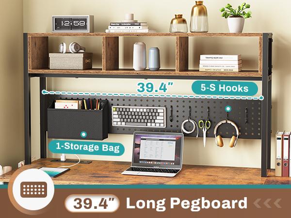 SEDETA 57.5-inch L-Shaped Gaming Table with Tray Reversible Computer Desk Furniture Shelf